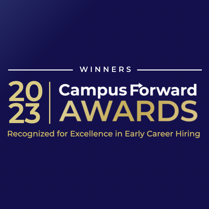 2023 Campus Forward Awards Winner - Recognized for excellence in early career hiring - badge