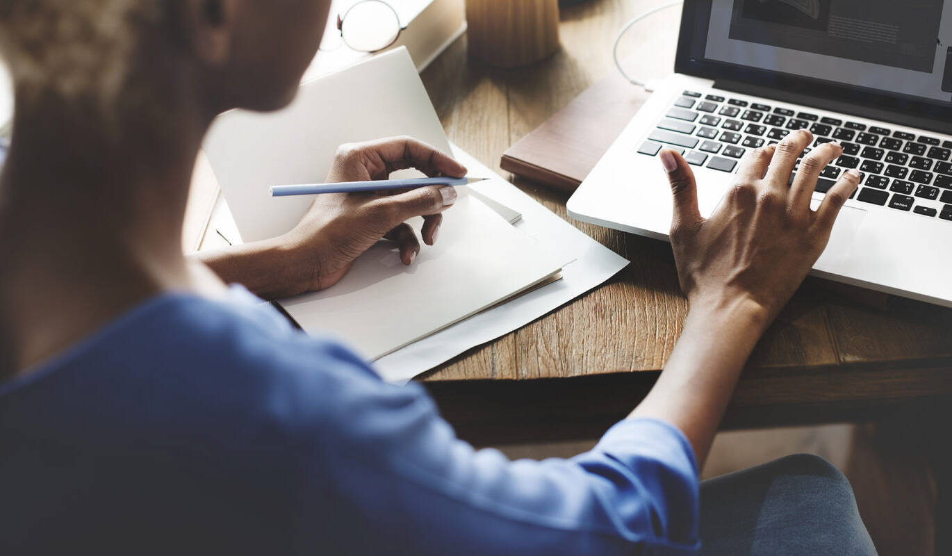 woman working on laptop