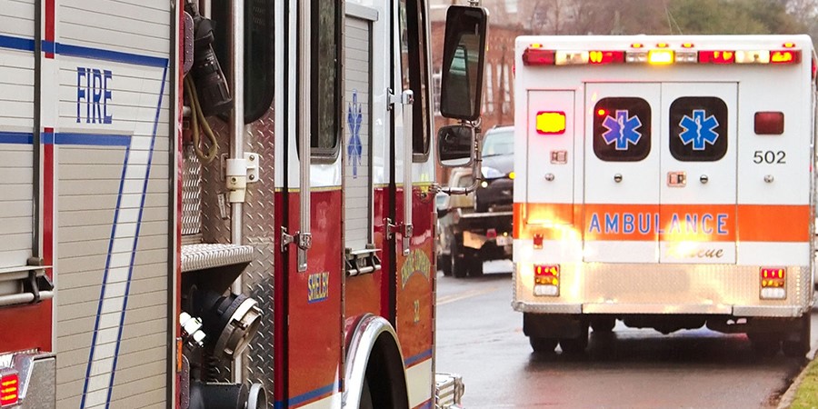 Fire truck and ambulance