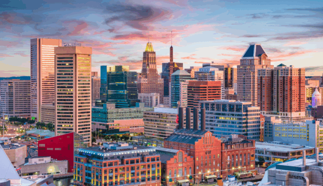 Maryland Baltimore city skyline