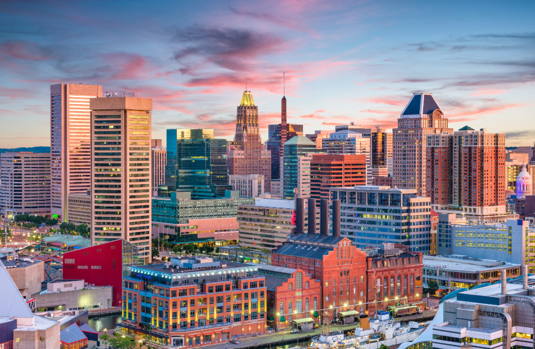 Maryland Baltimore city skyline