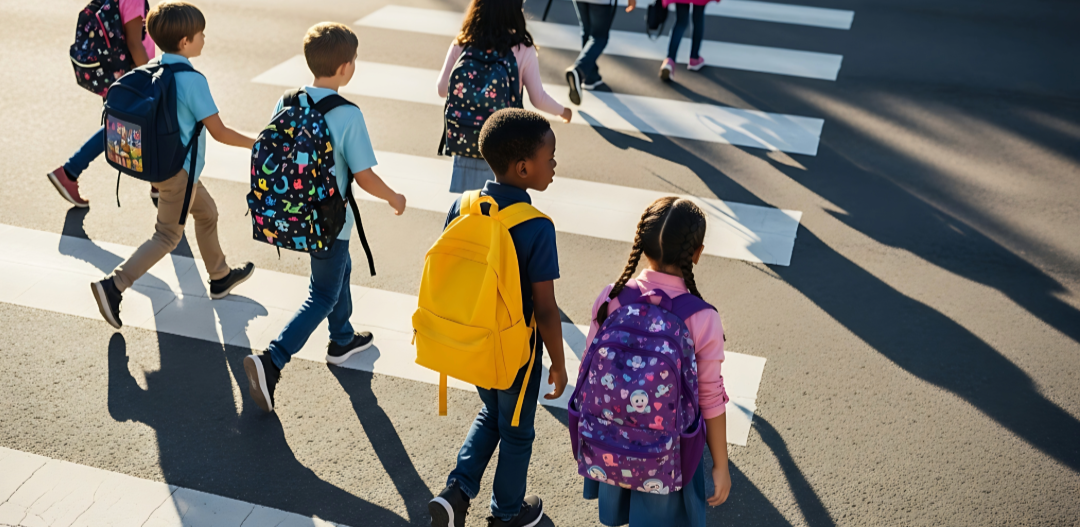 children crossing the street