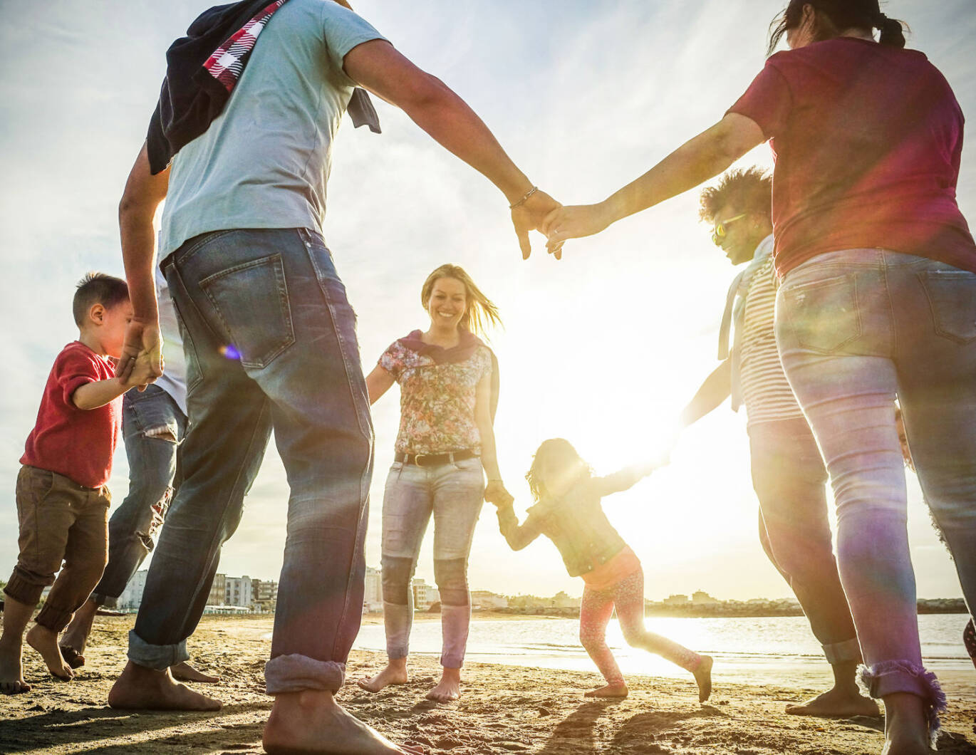 people playing at the beach