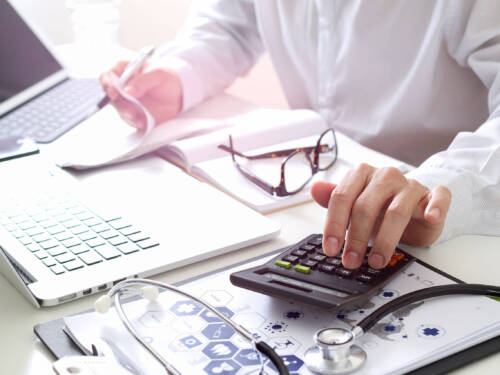 doctor typing