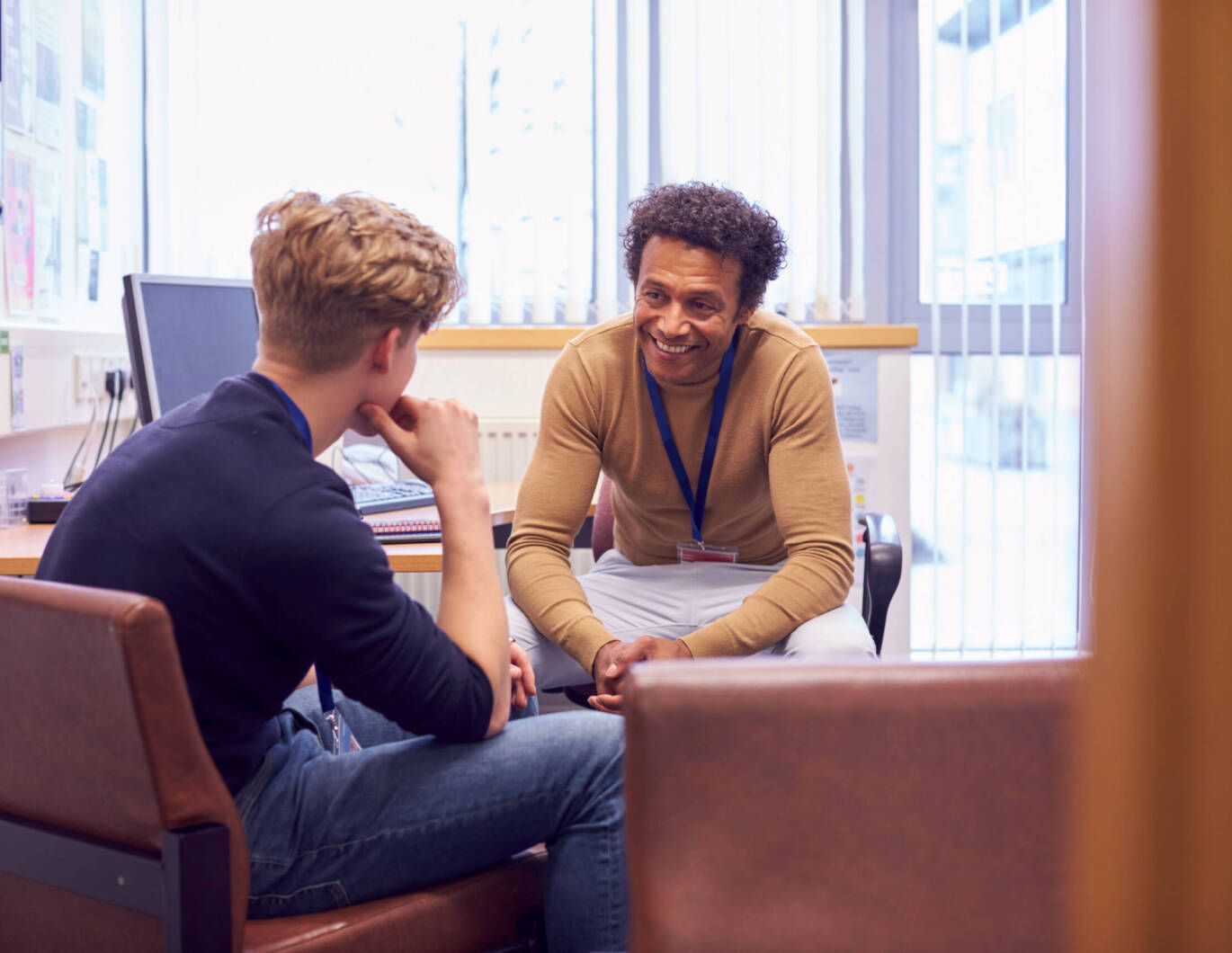 Employee being supported by leader