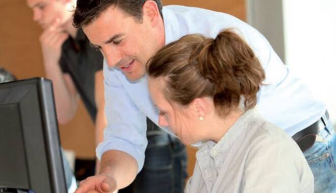 People working together on a computer